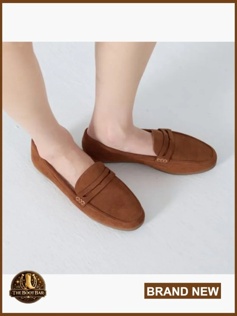 Women's Faux Suede Loafers Slip On Comfortable Lightweight Walking Flats